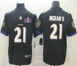 Nike Baltimore Ravens #21 Mark Ingram II Black Vapor Untouchable With 2024 Super Bowl (LVIII ) patch Jersey