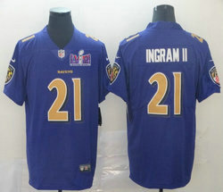 Nike Baltimore Ravens #21 Mark Ingram II Purple Rush With 2024 Super Bowl (LVIII ) patch Jersey