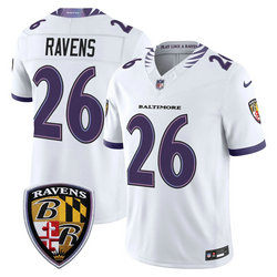 Nike Baltimore Ravens #26 Ravens White 2026 Authentic Stitched NFL Jersey