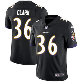 Nike Baltimore Ravens #36 Chuck Clark Black Vapor Untouchable Limited Authentic Stitched NFL Jersey