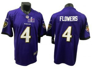 Nike Baltimore Ravens #4 Zay Flowers Purple Vapor Untouchable With 2024 Super Bowl (LVIII ) patch Jersey