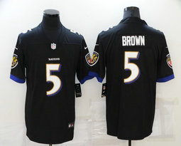 Nike Baltimore Ravens #5 Marquise Brown Black Vapor Untouchable Authentic Stitched NFL Jersey