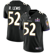 Nike Baltimore Ravens #52 Ray Lewis Black Vapor Untouchable With 2024 Super Bowl (LVIII ) patch Jersey