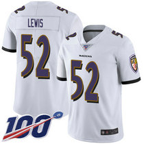 Nike Baltimore Ravens #52 Ray Lewis With 100th Season Patch White Vapor Untouchable Authentic stitched NFL jersey
