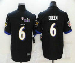 Nike Baltimore Ravens #6 Patrick Queen Black Vapor Untouchable With 2024 Super Bowl (LVIII ) patch Jersey