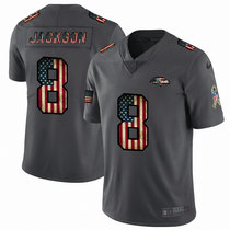 Nike Baltimore Ravens #8 Lamar Jackson Tribute to retro flag Carbon black Authentic Stitched NFL Jersey