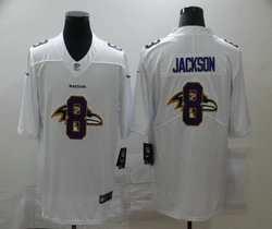 Nike Baltimore Ravens #8 Lamar Jackson White Shadow Authentic Stitched NFL Jerseys