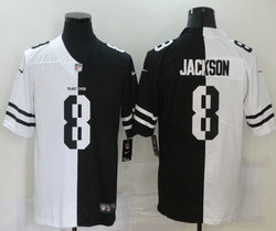 Nike Baltimore Ravens #8 Lamar Jackson White and Black Authentic Stitched NFL Jersey