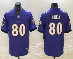 Nike Baltimore Ravens #80 Isaiah Likely Purple Vapor Untouchable Authentic Stitched NFL Jersey