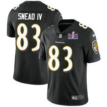 Nike Baltimore Ravens #83 Willie Snead IV Black Vapor Untouchable With 2024 Super Bowl (LVIII ) patch Jersey