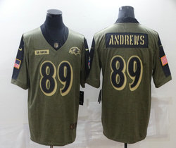 Nike Baltimore Ravens #89 Mark Andrews 2021 salute to service Authentic Stitched NFL Jersey