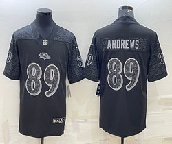 Nike Baltimore Ravens #89 Mark Andrews Black Reflective Authentic Stitched NFL Jersey