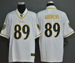 Nike Baltimore Ravens #89 Mark Andrews White Gold Number Throwback Authentic stitched NFL jersey