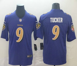 Nike Baltimore Ravens #9 Justin Tucker Purple Rush Limited Authentic Stitched NFL Jersey