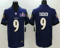 Nike Baltimore Ravens #9 Justin Tucker Purple Vapor Untouchable With 2024 Super Bowl (LVIII ) patch Jersey
