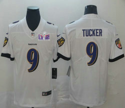 Nike Baltimore Ravens #9 Justin Tucker White Vapor Untouchable With 2024 Super Bowl (LVIII ) patch Jersey