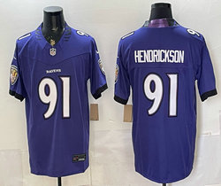 Nike Baltimore Ravens #91 Trey Hendrickson Purple 2026 Authentic Stitched NFL Jersey