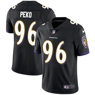 Nike Baltimore Ravens #96 Domata Peko Sr Black Vapor Untouchable Authentic Stitched NFL Jersey