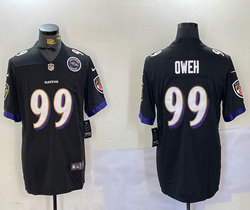 Nike Baltimore Ravens #99 Jayson Oweh Black team patch Vapor Untouchable Authentic Stitched NFL Jersey
