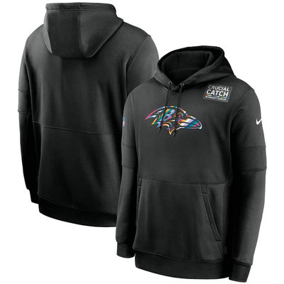 Nike Baltimore Ravens Black Crucial Catch Sideline Performance Pullover Hoodie
