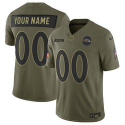 Nike Baltimore Ravens Custom Olive 2025 Salute To Service Stitched Football Jersey