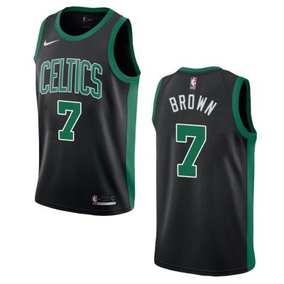 Nike Boston Celtics #7 Jaylen Brown Black Authentic Stitched NBA Jersey