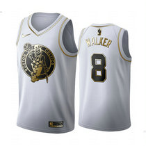 Nike Boston Celtics #8 Kemba Walker White Gold Game Authentic Stitched NBA jersey