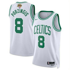 Nike Boston Celtics #8 Kristaps Porzingis White 2024 Finals Stitched Basketball Jersey