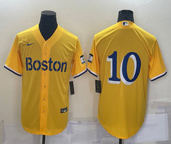 Nike Boston Red Sox #10 Trevor Story Gold 2021 City Authentic stitched MLB jersey
