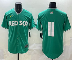 Nike Boston Red Sox #11 Rafael Devers (no name) Green City Jersey