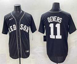 Nike Boston Red Sox #11 Rafael Devers Black Lights Out Baseball Jersey
