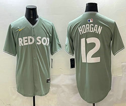 Nike Boston Red Sox #12 Steve Horgan Green 2025 City MLB Jersey