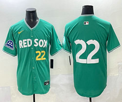Nike Boston Red Sox #22 Garrett Whitlock (no name) 22 front Green City With Mass Mutual Patch Jersey