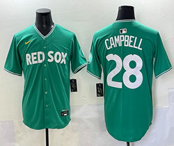 Nike Boston Red Sox #28 Kristian Campbell Green City Jersey