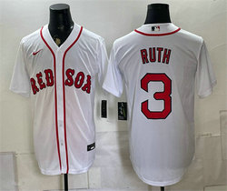 Nike Boston Red Sox #3 Babe Ruth White Cool Base Stitched Baseball Jersey