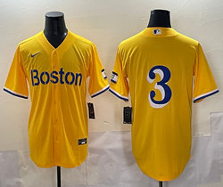 Nike Boston Red Sox #3 no name Gold City Authentic stitched MLB jersey