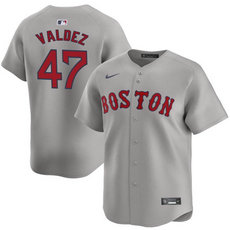 Nike Boston Red Sox #47 Enmanuel Valdez Gray 2024 Authentic Stitched MLB Jersey