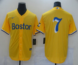 Nike Boston Red Sox #7 Christian Vazquez no name Gold 2021 City Authentic stitched MLB jersey