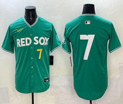 Nike Boston Red Sox #7 Masataka Yoshida (no name) 7 front Green City Jersey