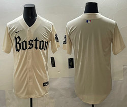 Nike Boston Red Sox Blank Cream 5(V) Joint MLB Jersey