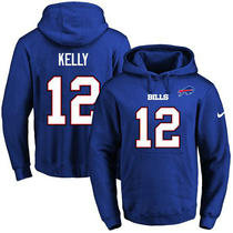 Nike Buffalo Bills #12 Jim Kelly Royal Blue Name & Number Stitched NFL Pullover Hoodies