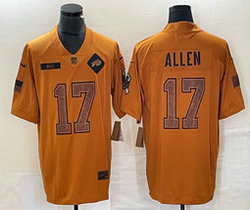 Nike Buffalo Bills #17 Josh Allen 2023 Brown Salute To Service Authentic Stitched NFL Jersey