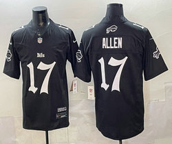 Nike Buffalo Bills #17 Josh Allen Black 7(VII) Thanksgiving Authentic Stitched NFL Jersey