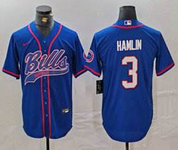 Nike Buffalo Bills #3 Damar Hamlin Blue adults Authentic Stitched baseball jersey