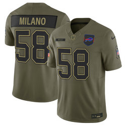 Nike Buffalo Bills #58 Matt Milano Olive 2025 Salute To Service Stitched Football Jersey
