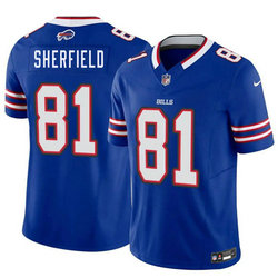 Nike Buffalo Bills #81 Trent Sherfield Blue 2026 Draft Authentic Stitched NFL Jersey
