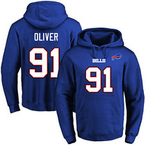 Nike Buffalo Bills #91 Ed Oliver Royal Blue Name & Number Stitched NFL Pullover Hoodies