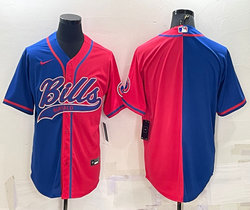 Nike Buffalo Bills Blank Red and Blue Joint adults Authentic Stitched baseball jersey