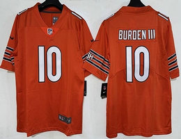 Nike Chicago Bears #10 Luther Burden III Orange Authentic Stitched NFL Jersey