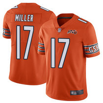 Nike Chicago Bears #17 Anthony Miller 100th Season Patch Orange Vapor Untouchable Limited Authentic Stitched NFL Jersey